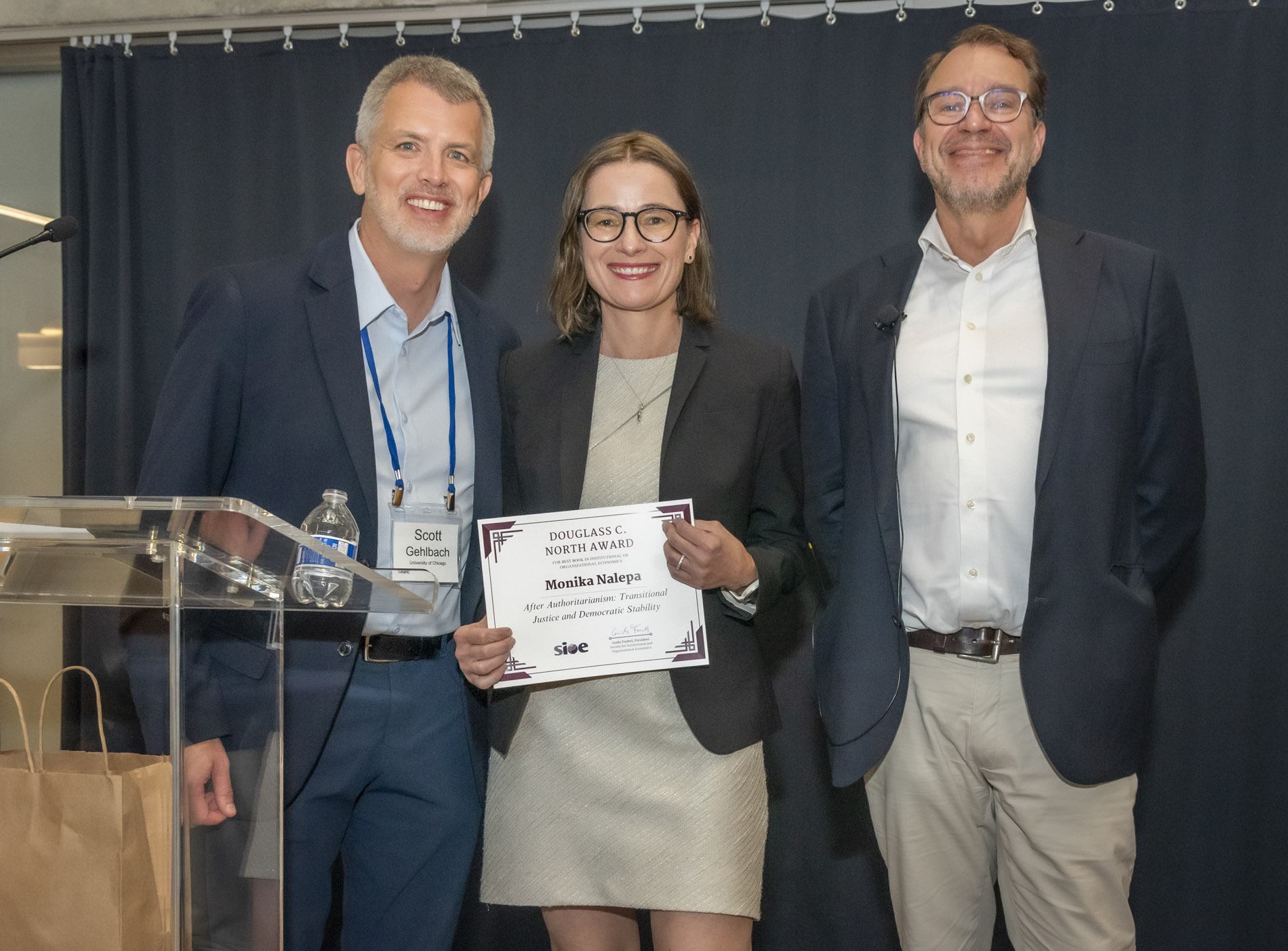 Douglass North Best Book Award for "After Authoritarianism" by Monika Nalepa