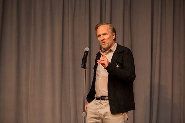 Tore reading a poem at the conference dinner.